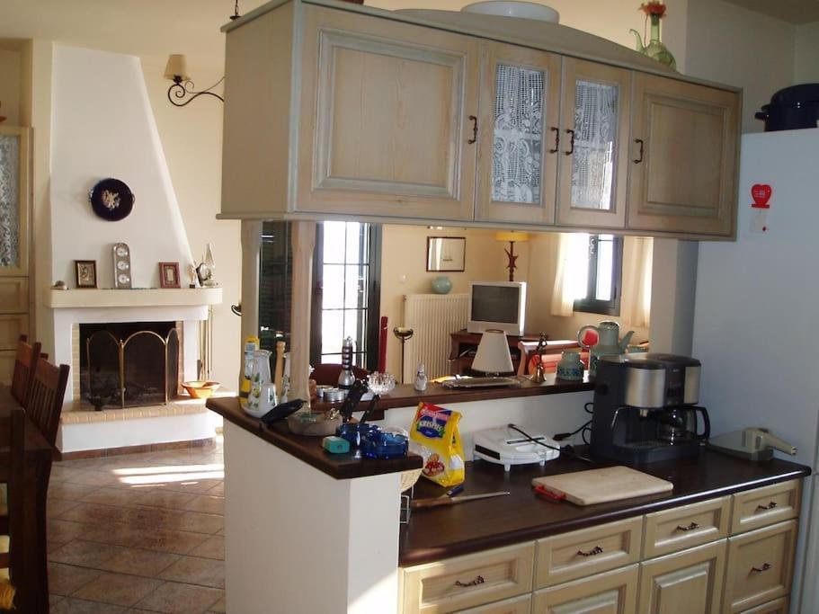 Villa With Breathtaking Views And Private Beach Agios Dimitrios  Bagian luar foto